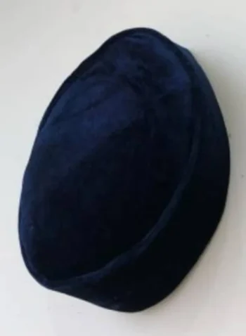 African Traditional Navy Blue velvet ceremonial hat