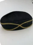 African Traditional Black and Gold Lines ceremonial hat