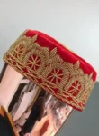 A Red and gold embroidery African traditional hat