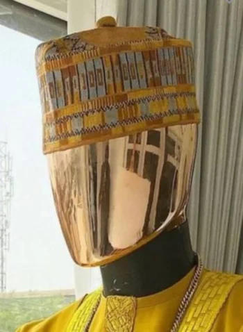 A Mustard Yellow mix Hausa Fulani hat
