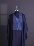 A Navy Blue, perspective square with keke Elemu embroidery details Agbada