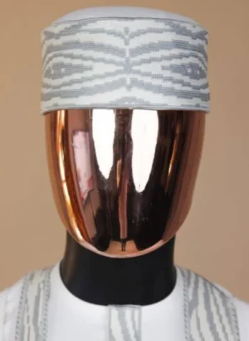 A White, Metallic Wire Embroidery Detailing Hat