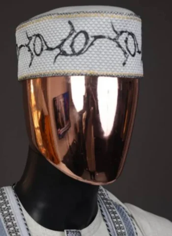 A Pearl river grey embroidery design Round cap