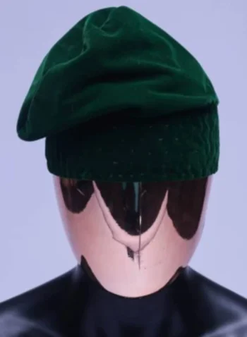 A sacramento green velvet Yoruba traditional hat/Fila.